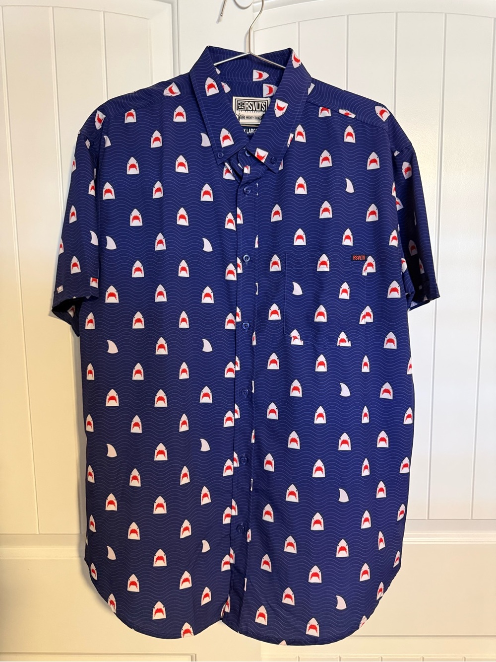 RSVLTS Chomp Shark Button Shirt - XL